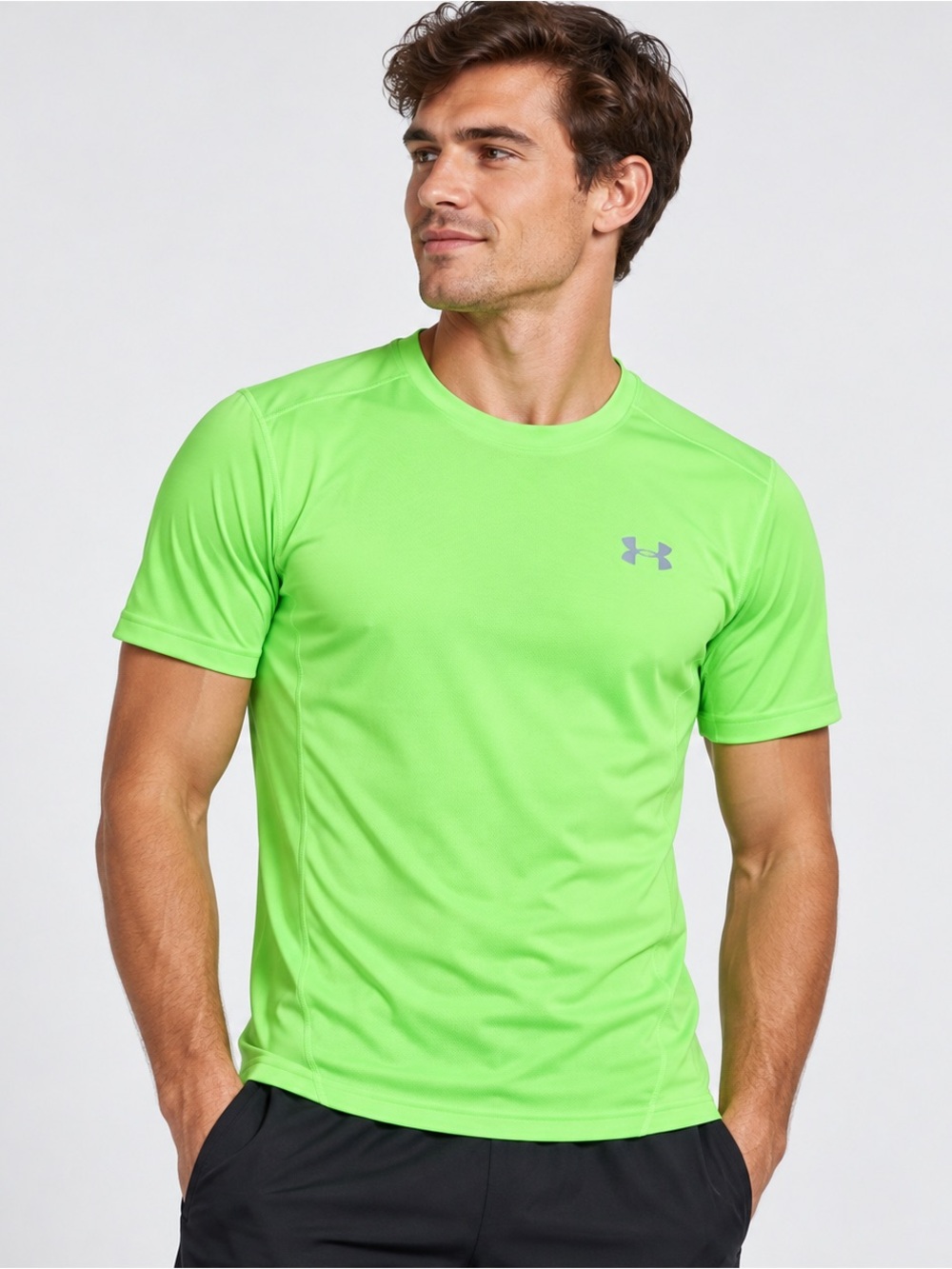 Under Armour Performance T-shirt Speed Stride 2.0 Mens Small Fitted Neon Green